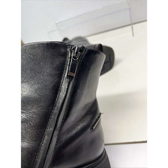 Franco Sarto Bealy Womens Leather Almond Toe Ankle Boots Black 10M - Picture 7 of 10
